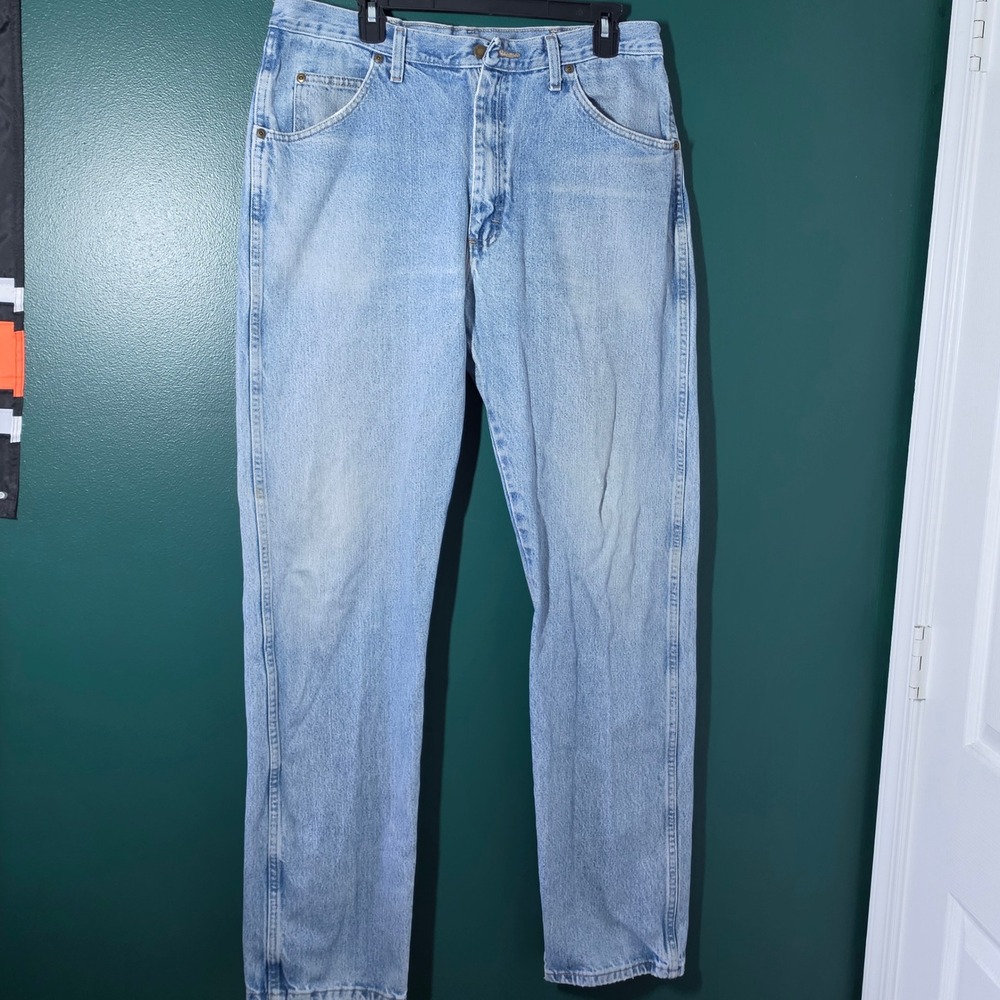 Wrangler Mens Regular Fit Light Wash Straight Leg Jeans 36x36 96501DS